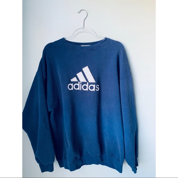 blue vintage adidas sweatshirt